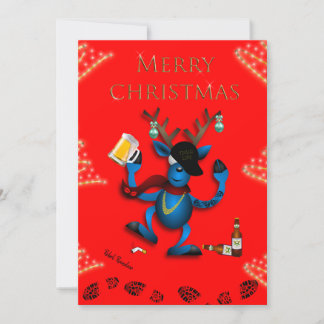 CARTE DE NOËL REBEL REINDEER -JAILMATECARDS.CO.UK