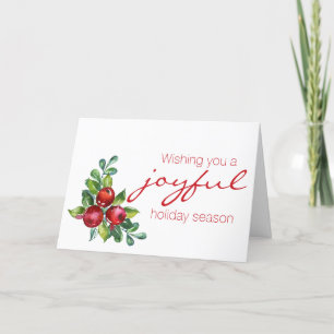 Carte de Noël Red Berry Watercolor