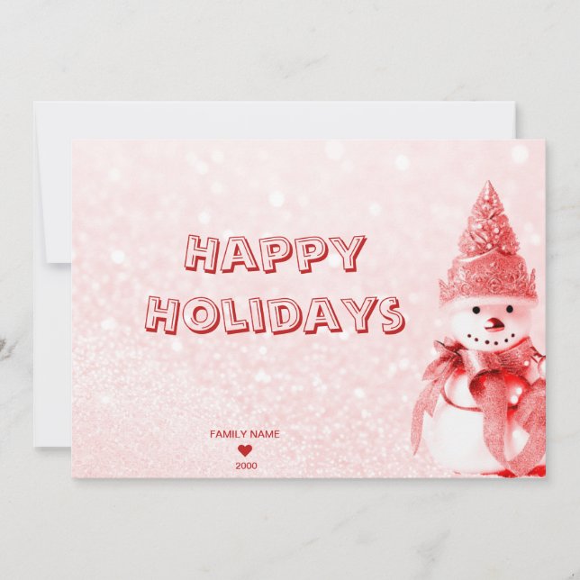 Carte de Noël Red Casquette Snowman (Devant)