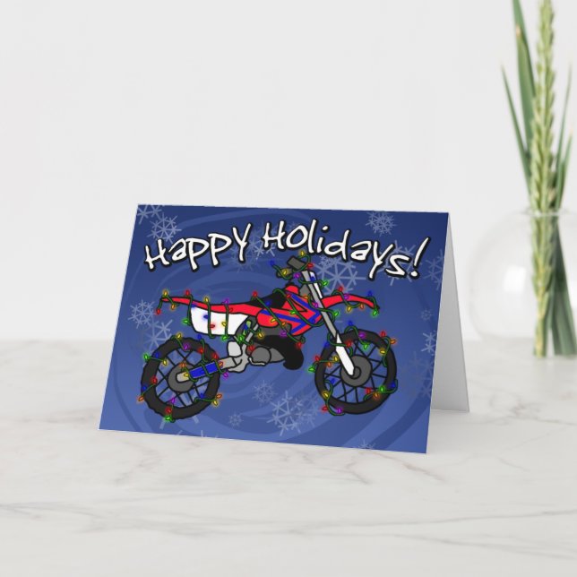 Carte de Noël Red Dirt Bike (Devant)