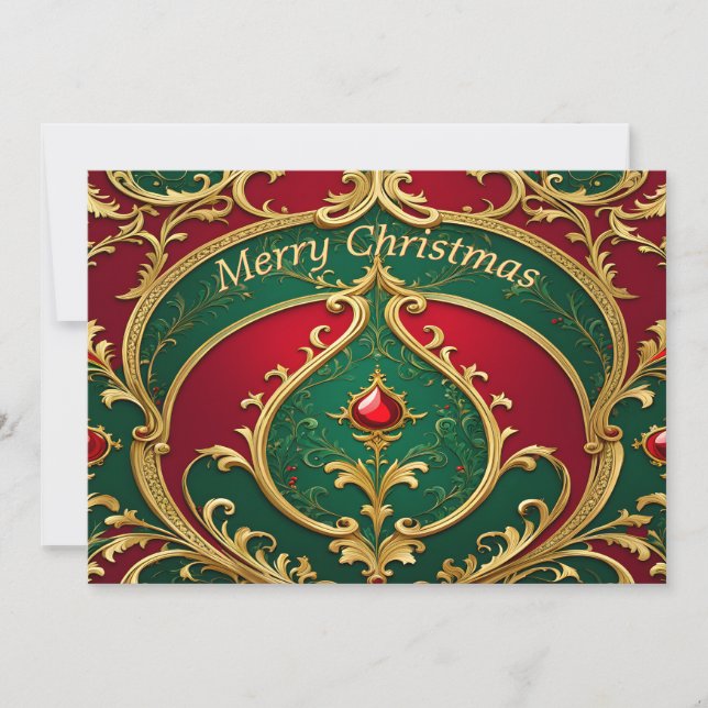 Carte de Noël Red Green Gold (Devant)