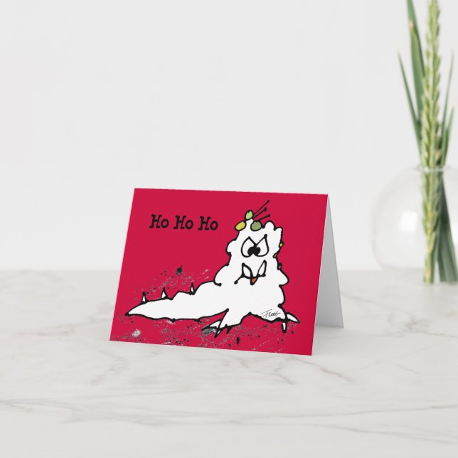 Carte de Noël Red Ho Ho Cartoon Slug Escargot (Devant)