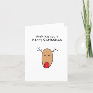 Carte de Noël Reindeer tiré à la main