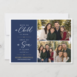 Carte de Noël religieuse avec photo Un enfant no