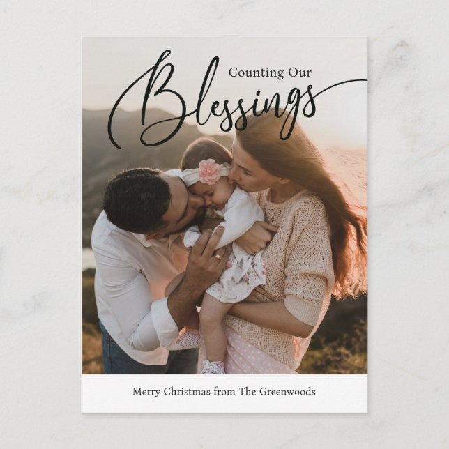 Carte de Noël religieuse de bénédictions comptées (Devant)