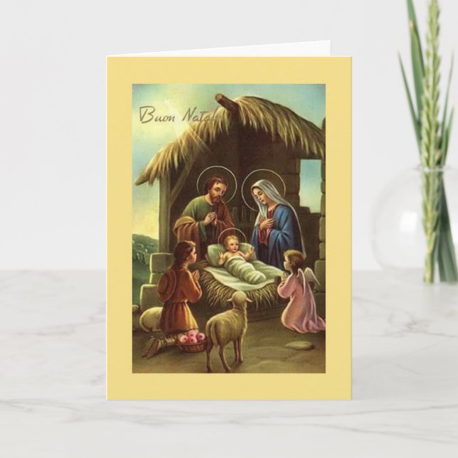 Carte de Noël religieuse de nativité italienne (Devant)
