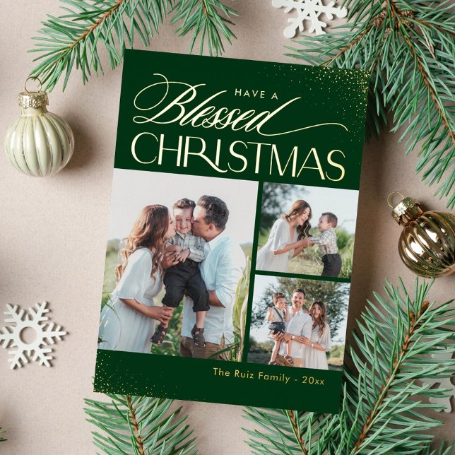 Carte de Noël religieuse en véritable feuille méta (Créateur téléchargé)