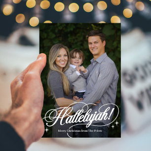 Carte de Noël religieuse Hallelujah avec photo
