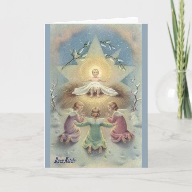Carte de Noël religieuse italienne vintage (Devant)