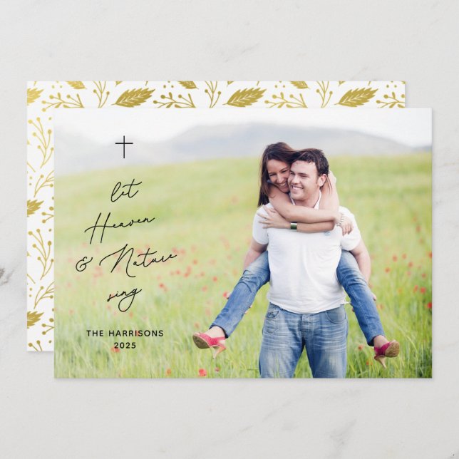 Carte de Noël Religieuse Moderne Ciel & Nature Pho (Devant / Derrière)