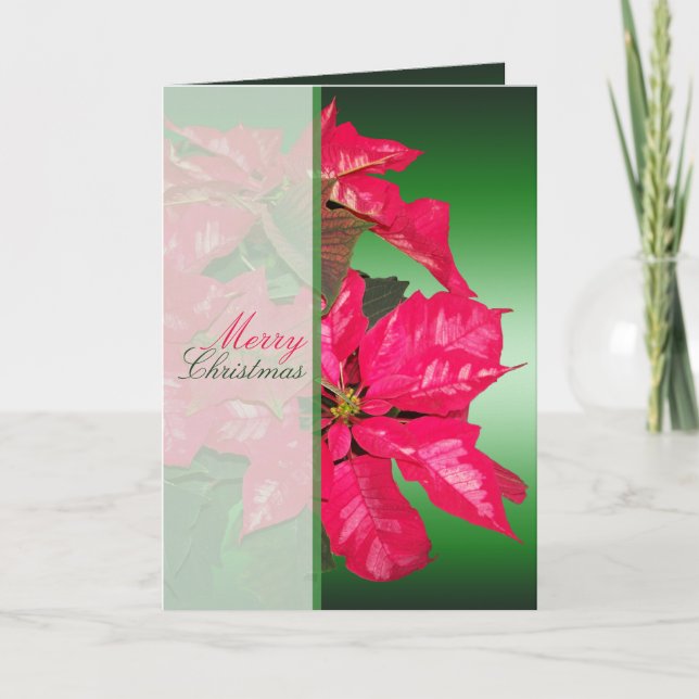 Carte de Noël religieuse Poinsettia (Devant)