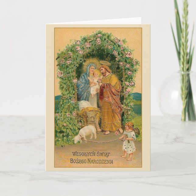 Carte de Noël religieuse polonaise vintage (Devant)