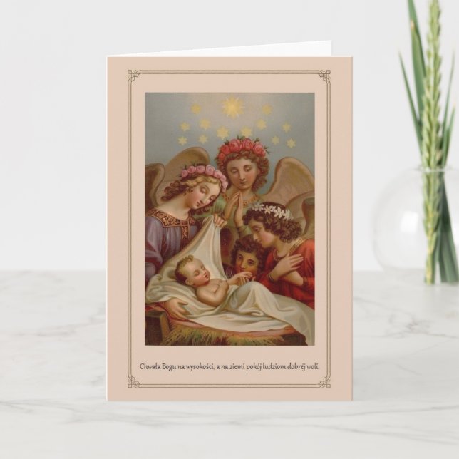 Carte de Noël religieuse polonaise vintage (Devant)