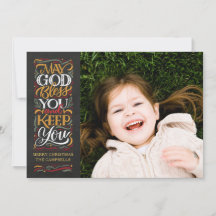Carte de Noël religieuse 'Que Dieu vous bénisse'