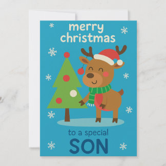 Carte de Noël Rennes pour Fils