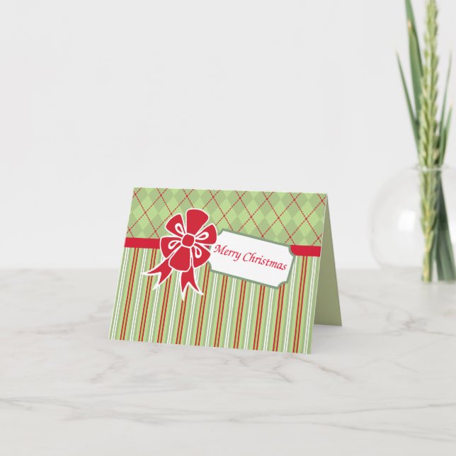 Carte de Noël Retro Bow (Devant)