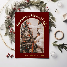 Carte de Noël Retro Foil | carte Joyeuses Fêtes