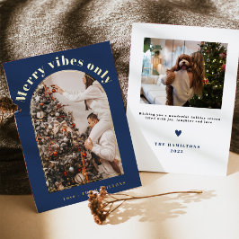 Carte de Noël Retro Foil | Carte Merry Vibes uniqu