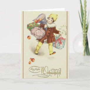 Carte de Noël Retro German Frohes Weihnachtsfest