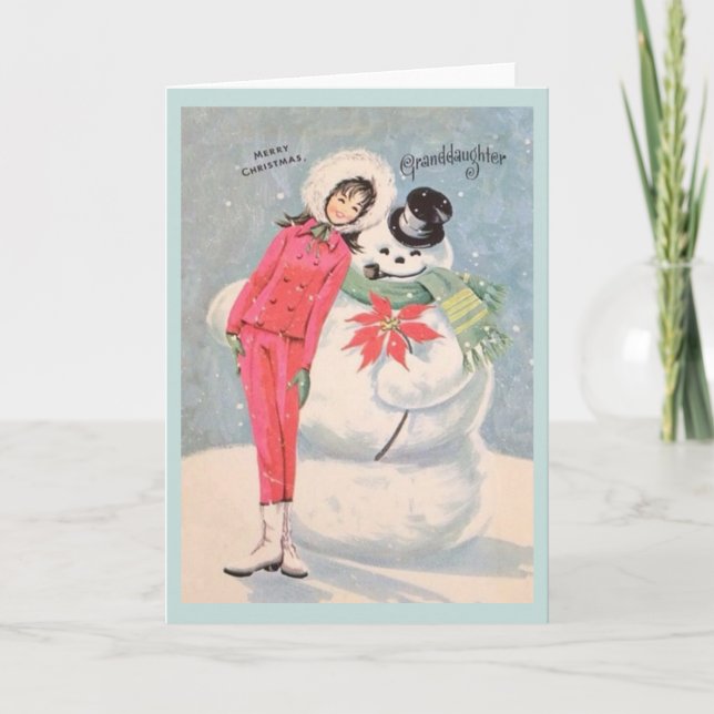 Carte de Noël Retro Grandgirl (Devant)