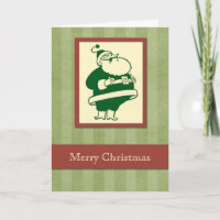 Carte de Noël Retro Laughing Père Noël