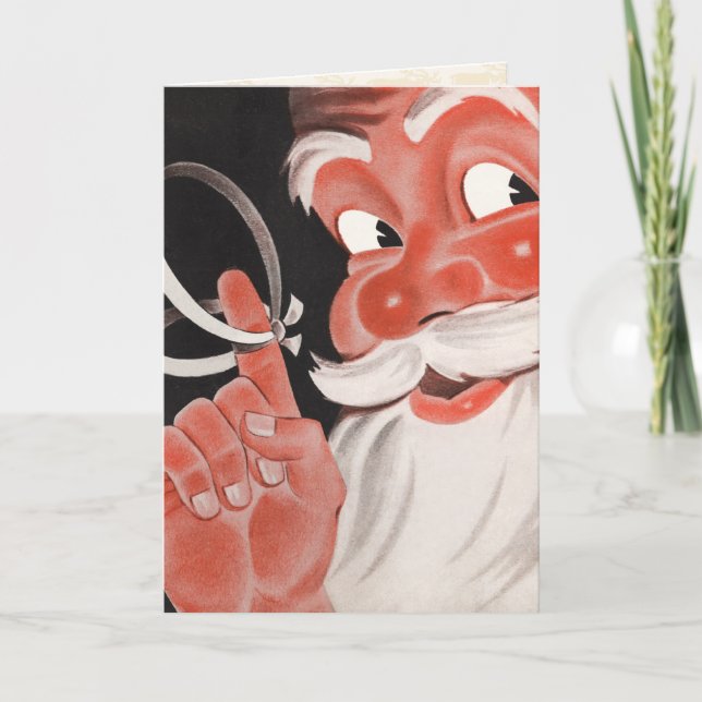 Carte de Noël Retro Père Noël (Devant)