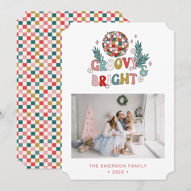 Carte de Noël Rétro Photo (Devant / Derrière)