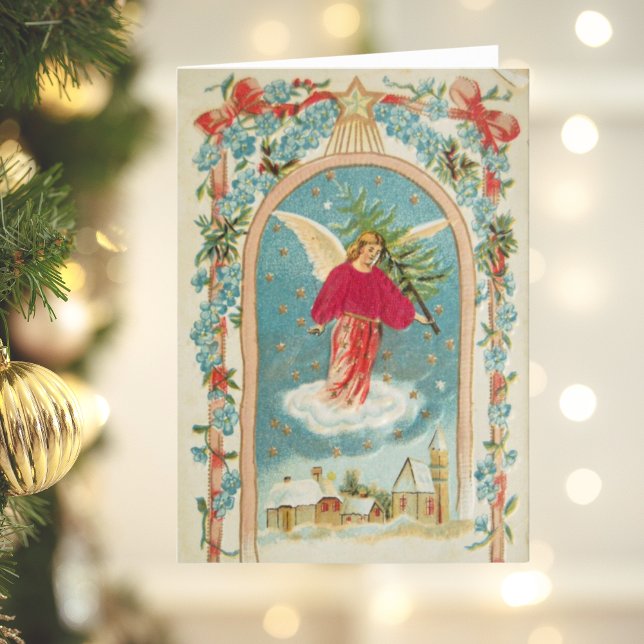 Carte de Noël Retro Vintage | Angel (Retro Vintage Christmas Card | Angel
)