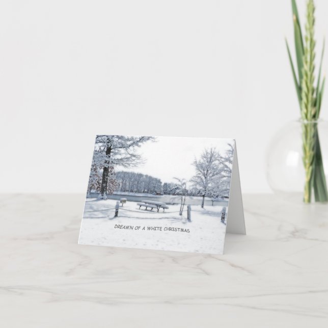 Carte de Noël/ "Rêve d'un Noël blanc" (Devant)