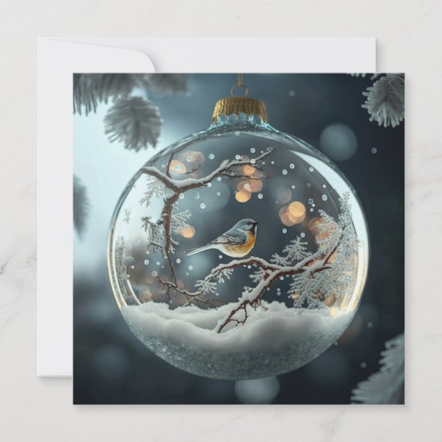 Carte de Noël Robin Globe (Devant)