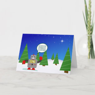 Carte de Noël Robot mignonne
