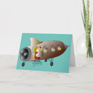 Carte de Noël Rocket Père Noël