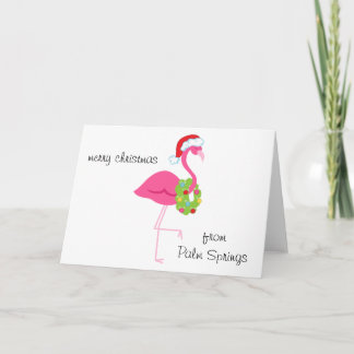 Carte de Noël rose personnalisée de Père Noël de