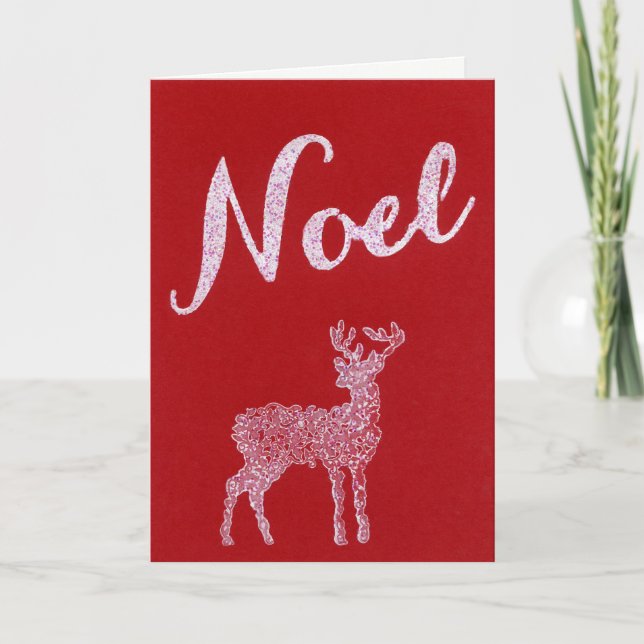 Carte de Noël rouge et blanc (Devant)