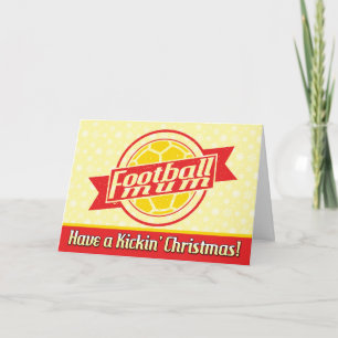 Carte de Noël rouge maman football