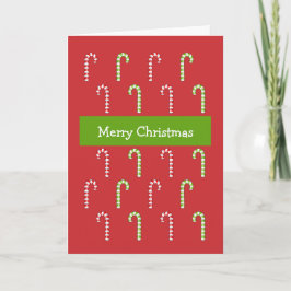 Carte de Noël rouge vert Sucre de canne