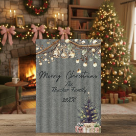 Carte de Noël rustique confortable