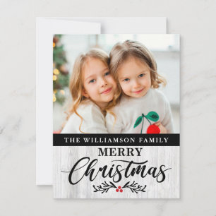 Carte de Noël Rustique moderne en bois