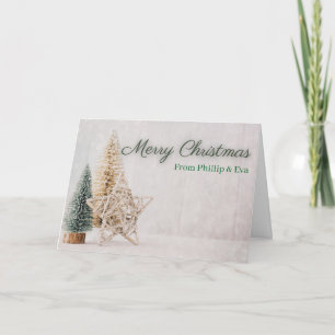 Carte de Noël rustique vintage personnalisable pou