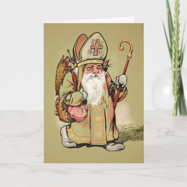 Carte de Noël Saint Nick vintage (Devant)