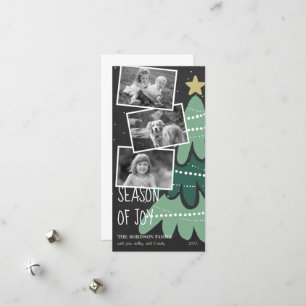 Carte de Noël Saison de Joie Photo Noir et Blanc