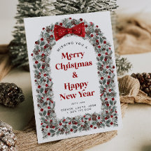 Carte de Noël sans photo Carte de fêtes Rouge Ruba