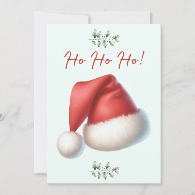 Carte de Noël Santa Hat Ho Ho Ho (Devant)