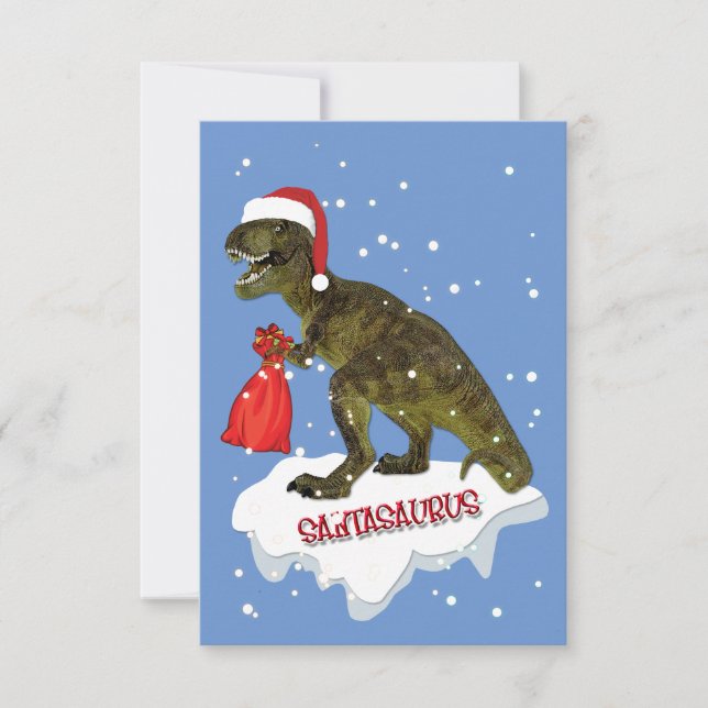 Carte de Noël Santasaurus Personnaliser (Devant)