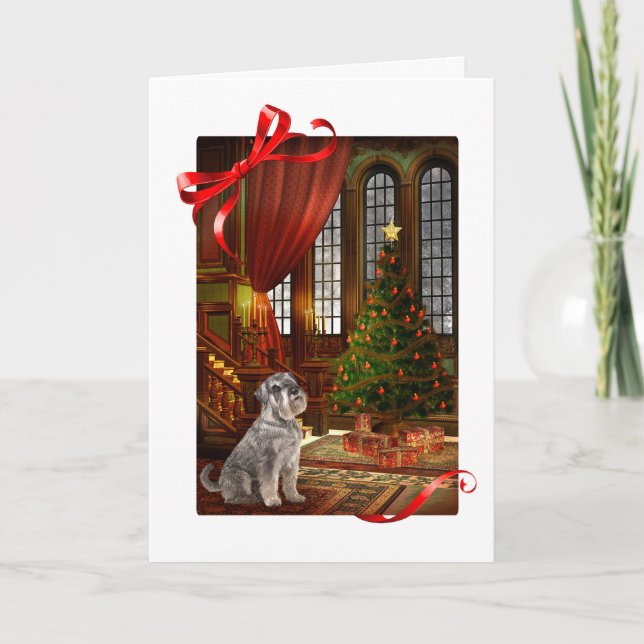 Carte de Noël Schnauzer (Devant)