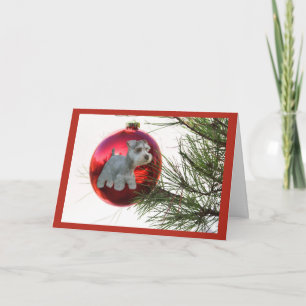 Carte de Noël Schnauzer miniature Suspension de la