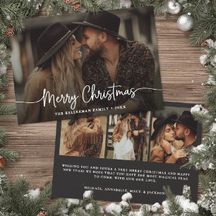 Carte de Noël Script Rustique Élégant Photo