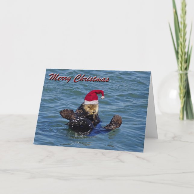Carte de Noël Sea Otter (Devant)