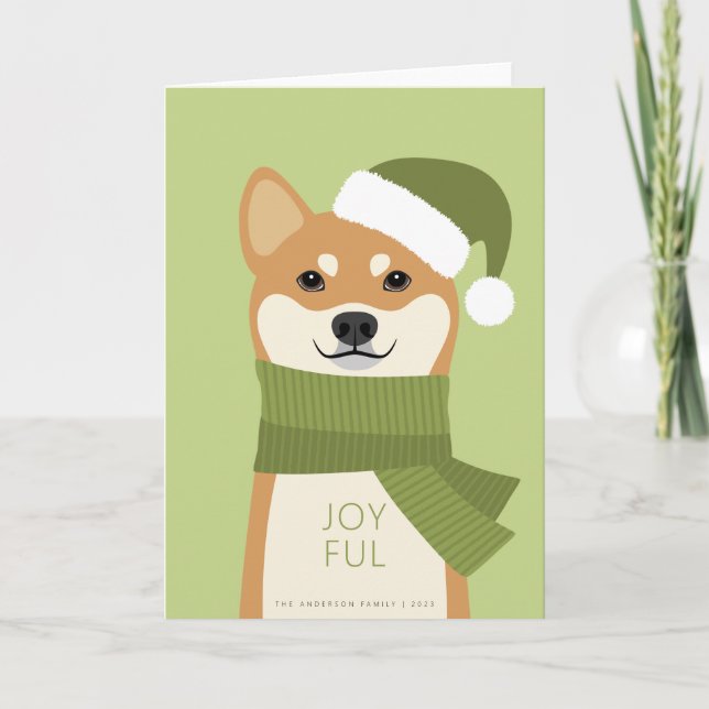 Carte de Noël Shiba Inu (Devant)