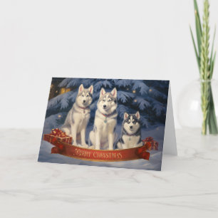 Carte de Noël Sibérienne Husky 2